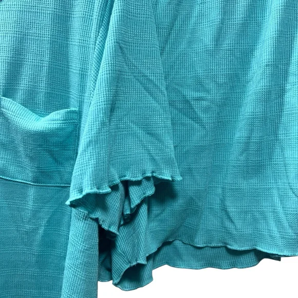 Just Be Women’s Pajama Set 3X Teal Waffle Knit Short Sleeve Top Shorts Sleepwear - Picture 2 of 6